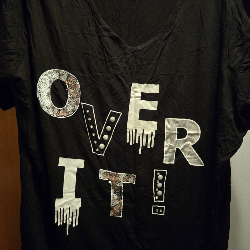Ashley Stewart Black Graphic Tee